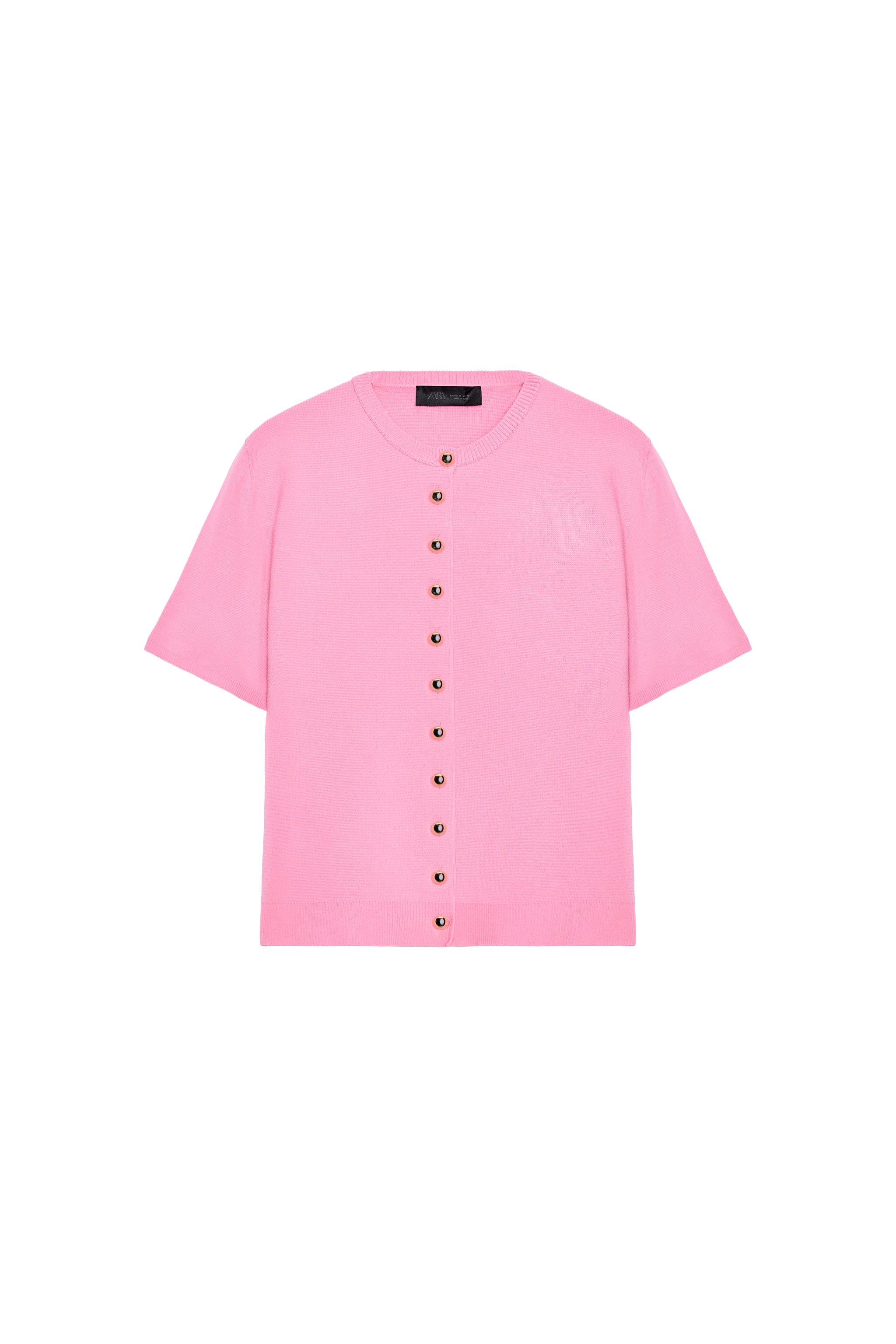 zara — CARDIGAN IN MAGLIA MANICHE CORTE