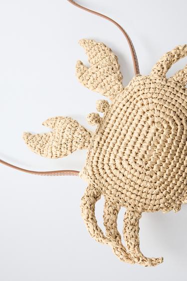 RAFFIA-EFFECT CRAB CROSSBODY BAG - Ecru White by Zara - Image 2