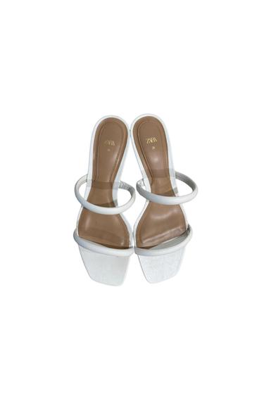 WHITE LEATHER MULES