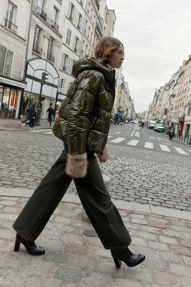 SHINY-EFFECT WATER-REPELLENT WINDPROOF ANORAK - Khaki by Zara - Image 6