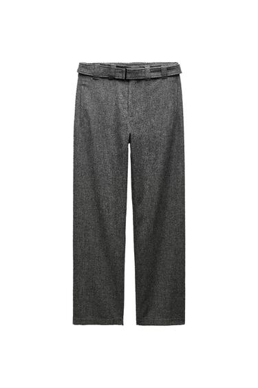 WOOL BLEND WIDE LEG PANTS ZW COLLECTION