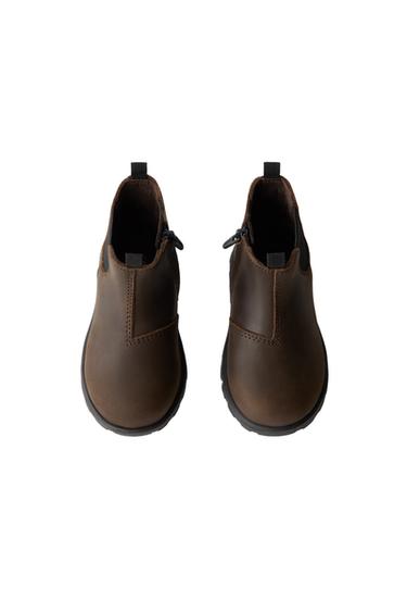 LEATHER BAREFOOT CHELSEA ANKLE BOOTS — Brown 2