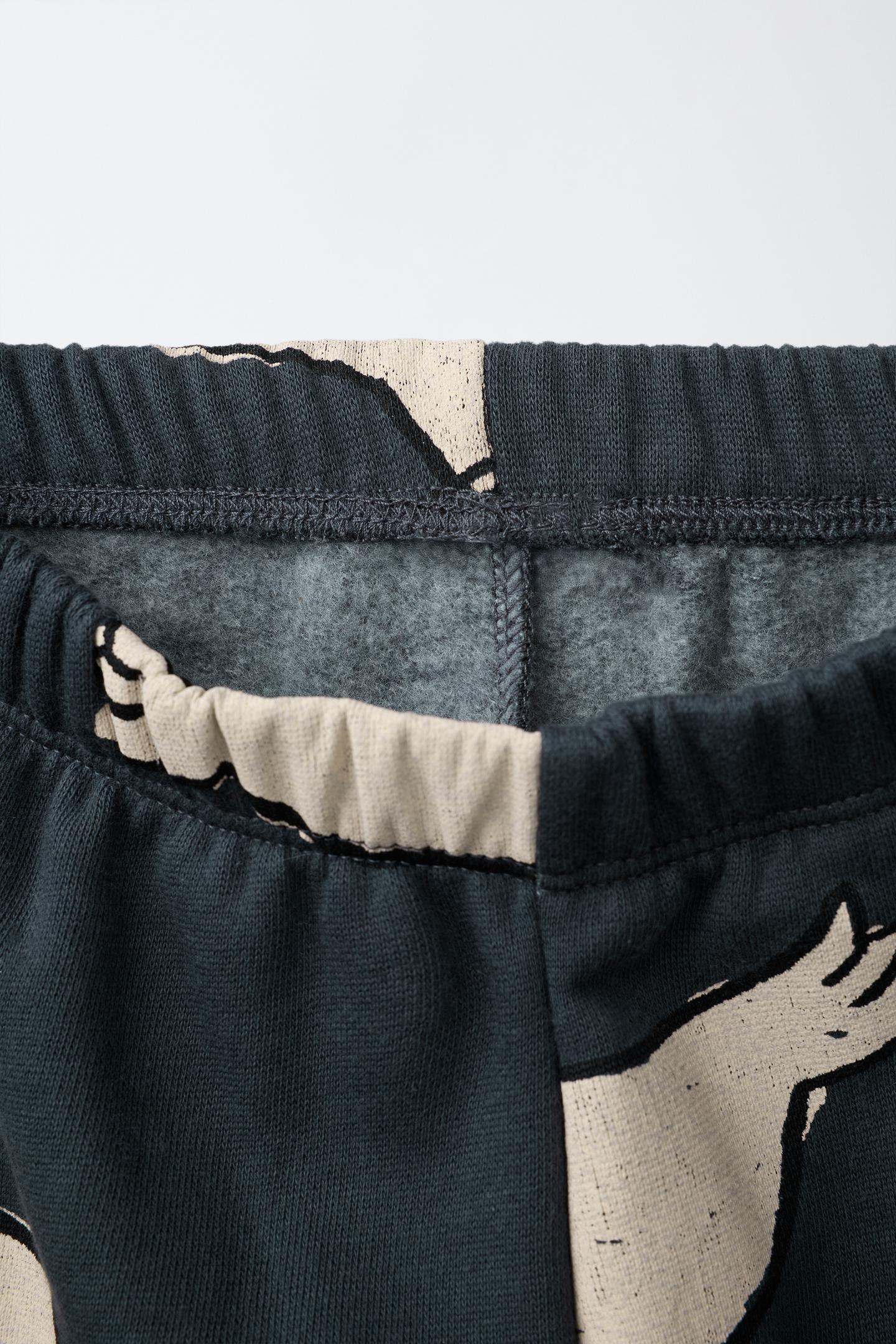 Детские комплекты Zara Seal Print Sweatshirt and Pants Jogging Set, цвет: Тёмный серый — фото 5