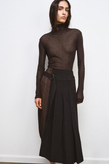 تنورة بحزام مدمج ZW COLLECTION - متعدد الألوان الخاص بـ Zara