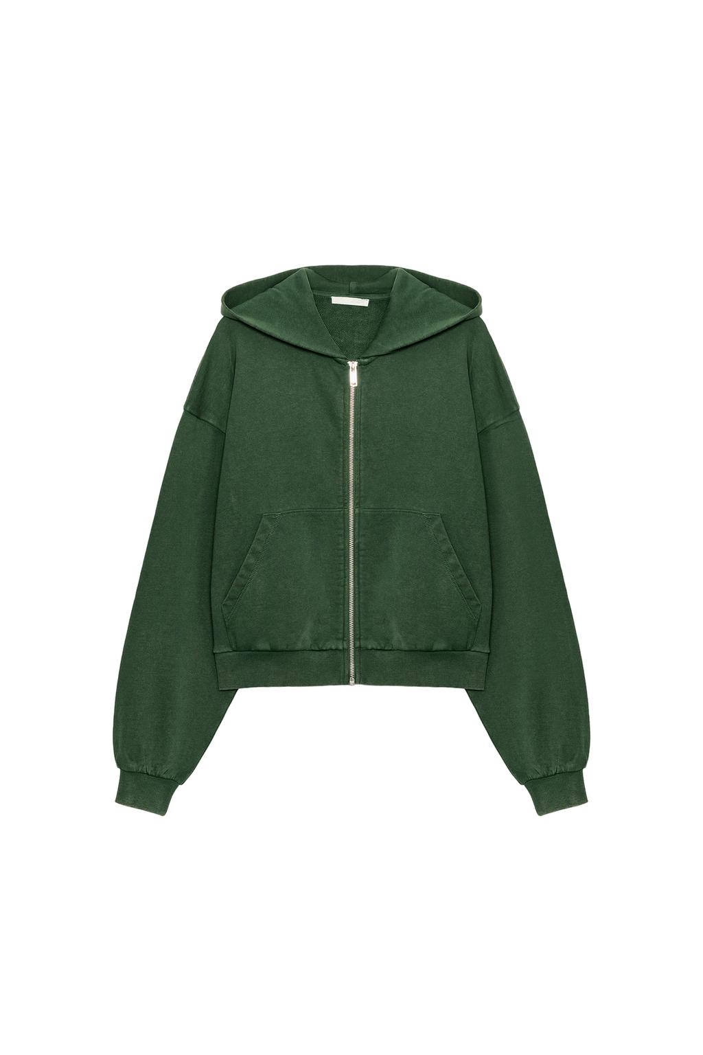 Faded Zip Sweatshirt - Green by Zara