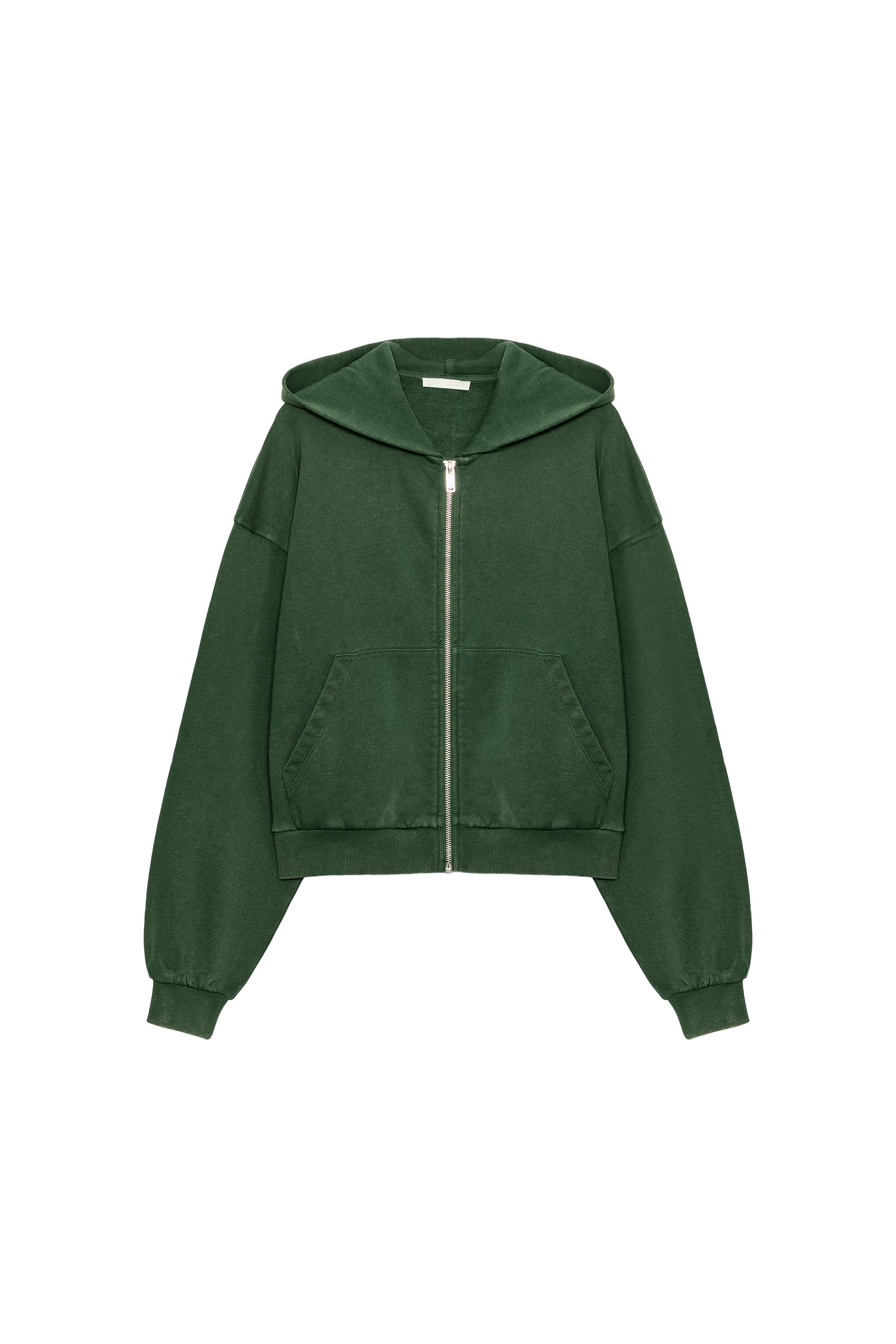 WASHED ZIP-UP HOODIE