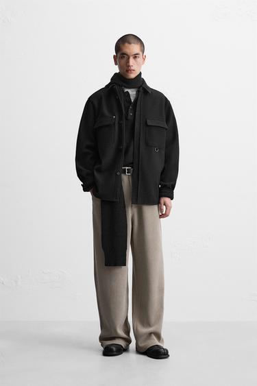 Zara WIDE FIT CORDUROY PANTS - Sand - Image 0