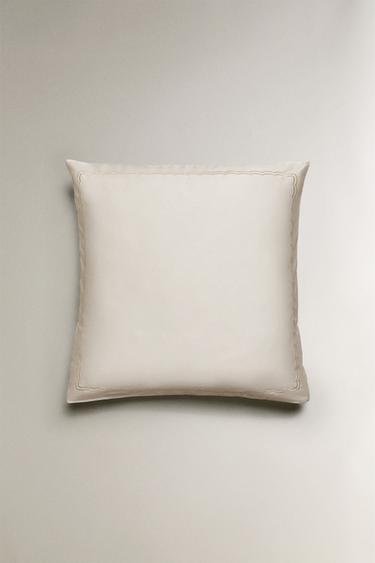 COTTON SATEEN PILLOWCASE WITH TRIM (300 THREAD COUNT) - Cava by Zara - Image 2