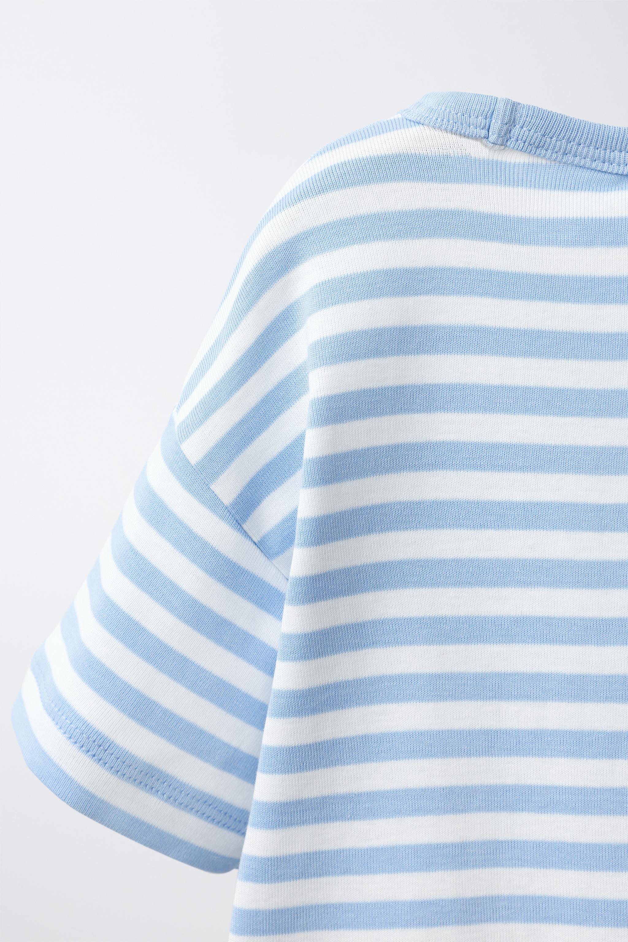 STRIPED BEAR EMBROIDERED T-SHIRT