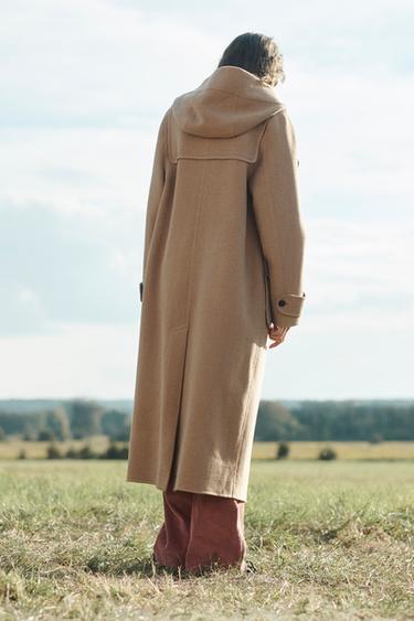 MANTEAU MÉLANGE DE LAINE ÉDITION LIMITÉE - Marron clair de Zara - Image 2