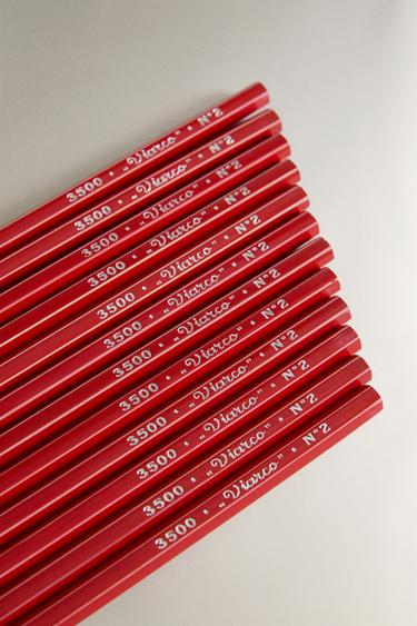PACK OF VIARCO VINTAGE WOODEN PENCILS - Red by Zara