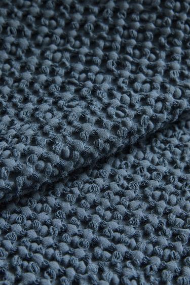 MINI WAFFLE KNIT BEDSPREAD - Navy blue by Zara