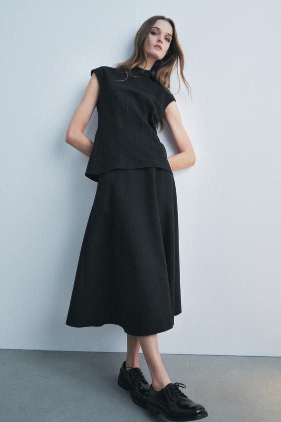ZW COLLECTION PINSTRIPE TOP AND SKIRT SET ZARA India