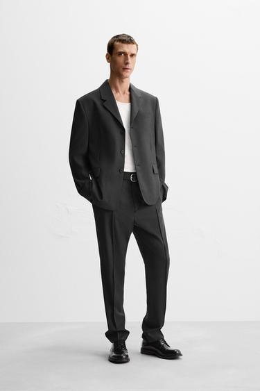 LIMITED EDITION WOOL SUIT BLAZER - Anthracite grey by Zara - Image 3