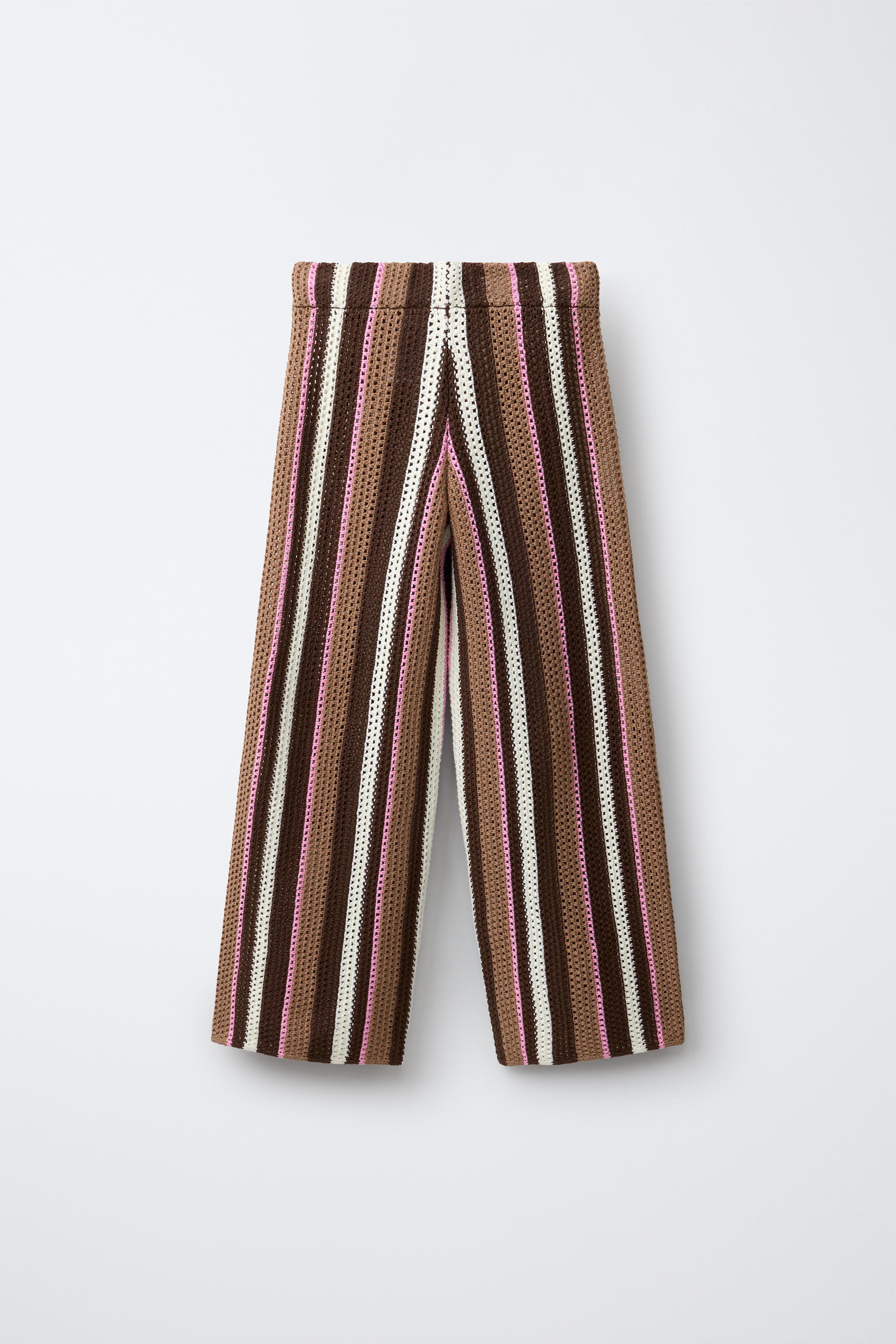 STRIPED KNIT PANTS