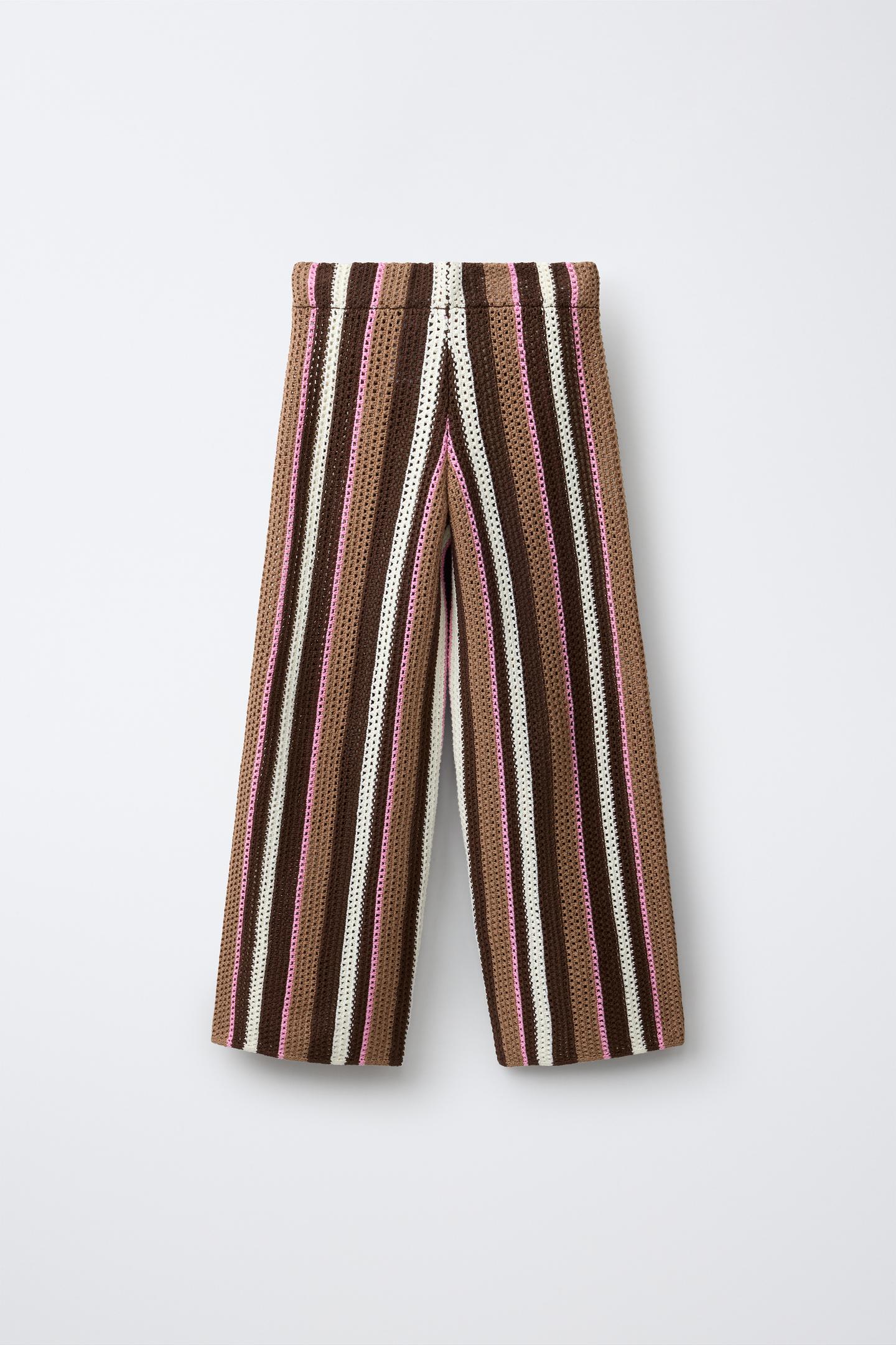 Детские брюки Zara Striped Knit, цвет: Хаки — фото 3