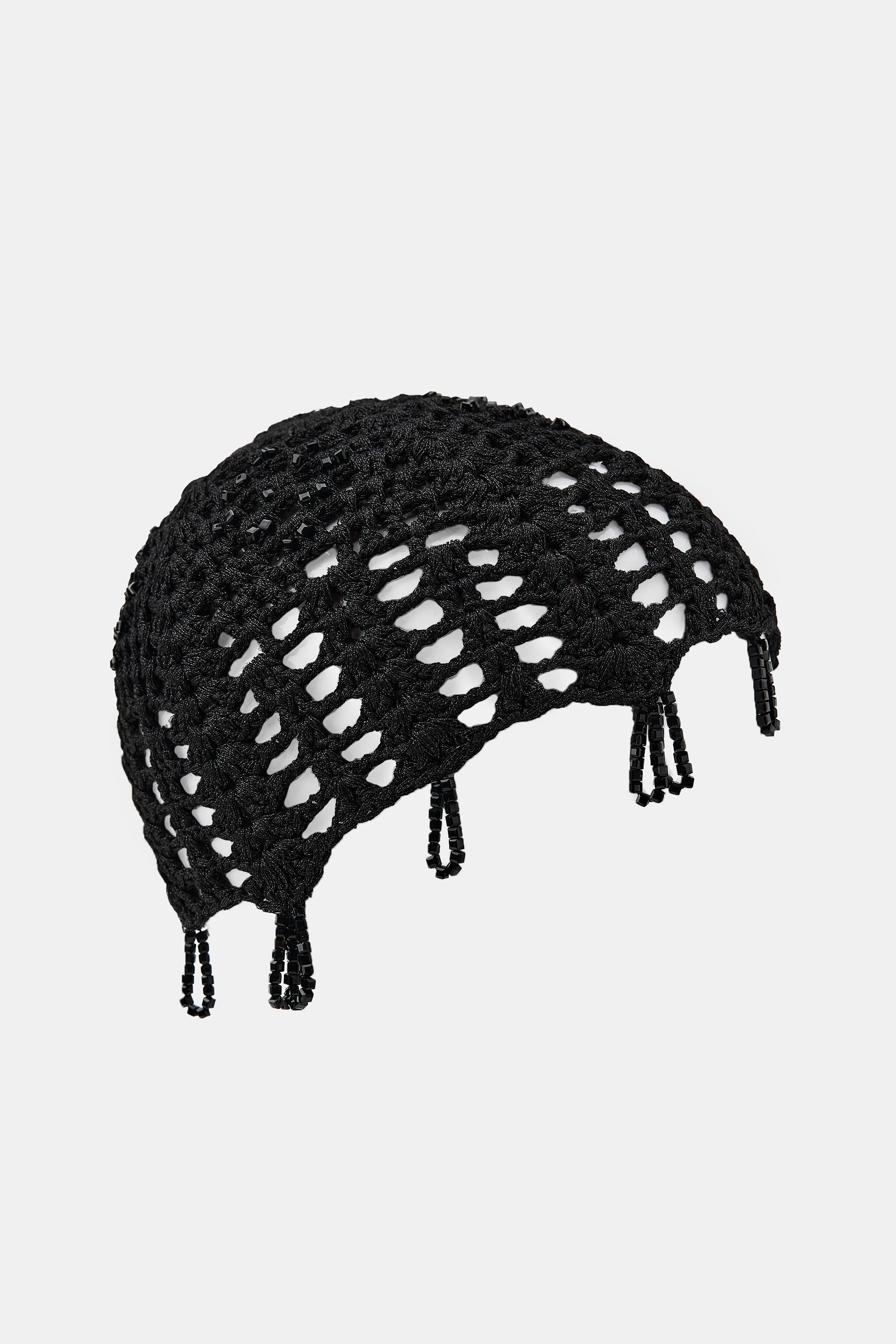 CROCHET SKULLCAP WITH BEADS - Black | ZARA Canada