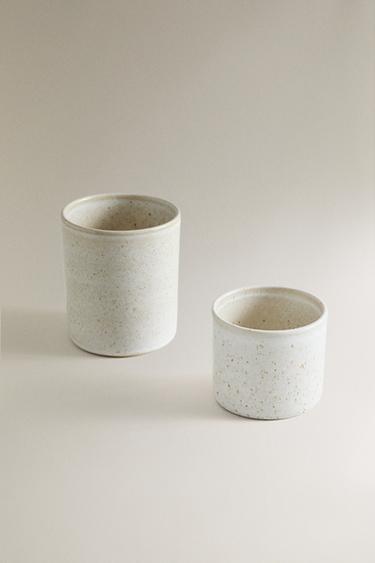 POTE PARA UTENSÍLIOS DE GRÉS - Branco-marfim da Zara