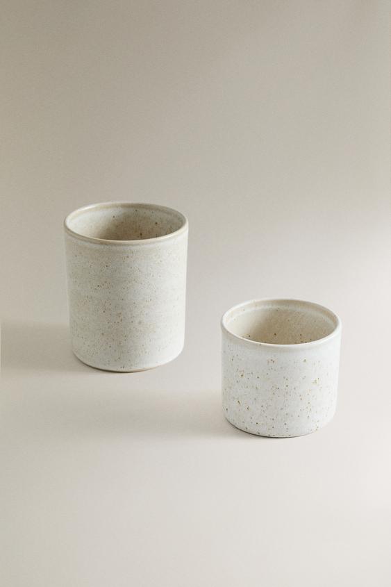 POTE UTENSÍLIOS DE GRÉS - Branco-marfim da Zara - Imagem 0