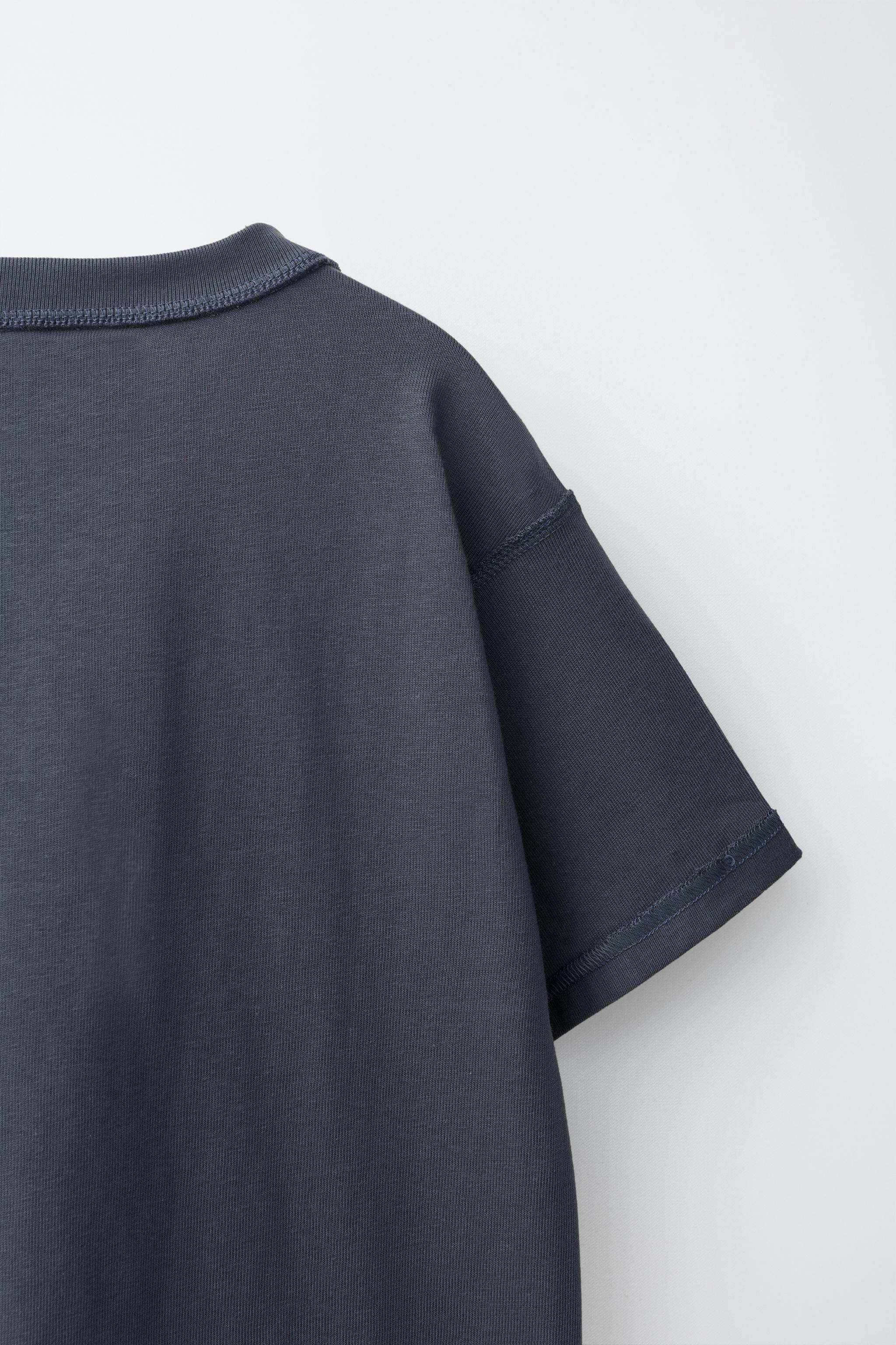 Детские футболки Zara HEAVYWEIGHT EMBROIDERED TEXT T-SHIRT — фото 4