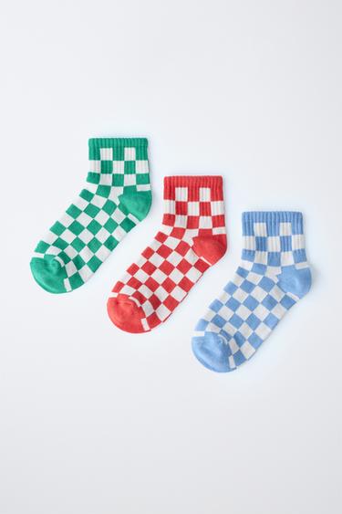 LOT DE TROIS SOCQUETTES À DAMIER - Multicolore de Zara - Image 3