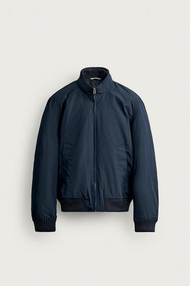 REGULAR FIT PADDED BOMBER JACKET - Navy blue by Zara