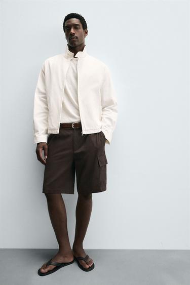 BERMUDA CARGO LYOCELL - COTON - Marron de Zara - Image 5