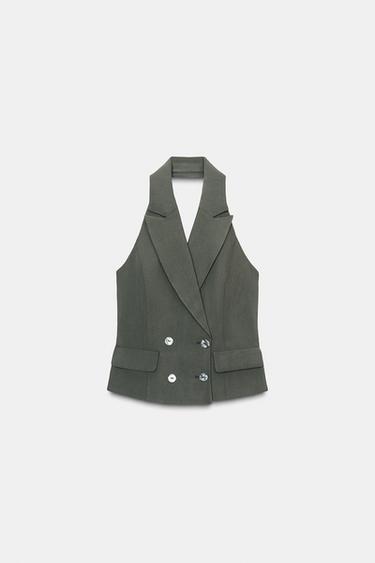 COLETE HALTER CRUZADO - Caqui da Zara
