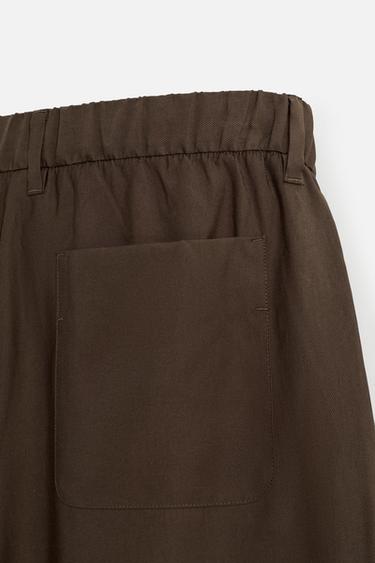 RELAXED FIT FLOWING TROUSERS - Chocolate by Zara - Image 7
