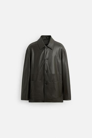 Zara FAUX LEATHER JACKET - Brown