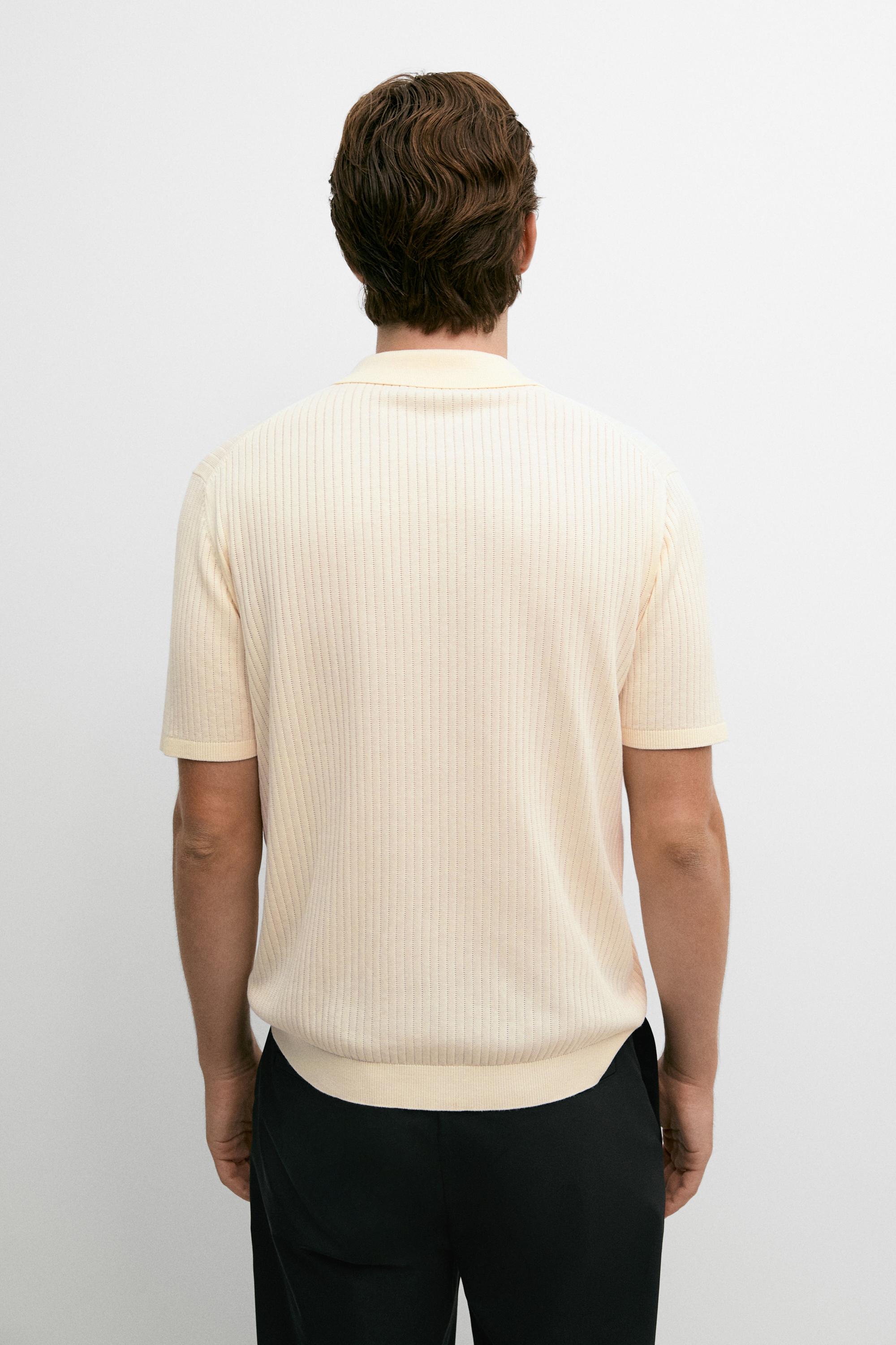 Cotton knit half-zip polo