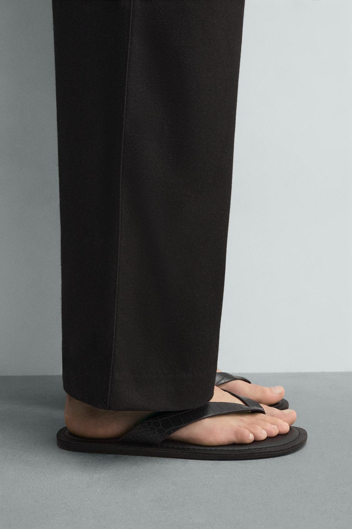 ЗАРА КРОКОДИЛА ТИСНЕНИЕМ РЕМЕНЬ САНДАЛИИ