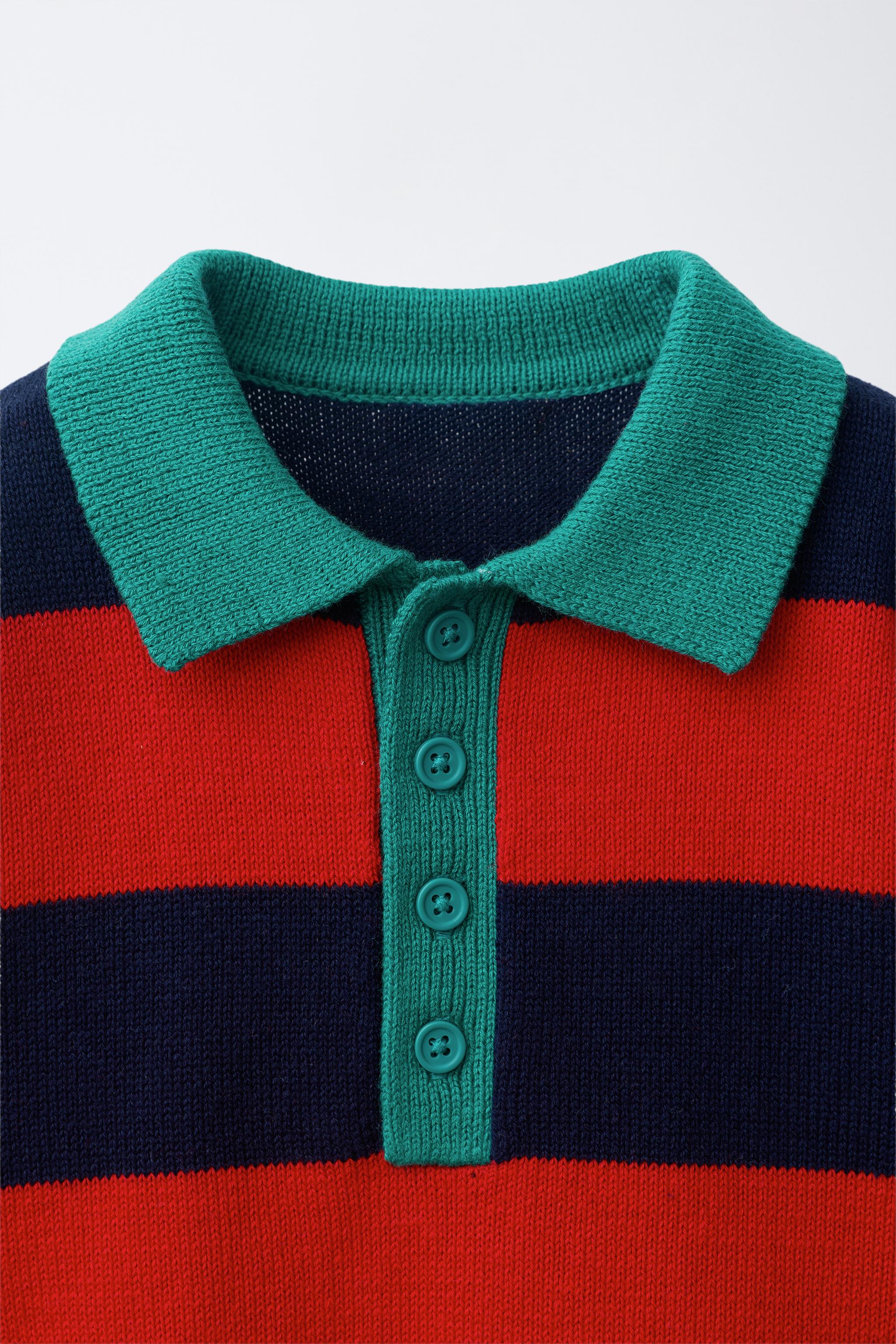 STRIPED KNIT POLO