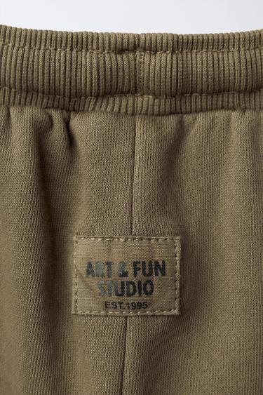 PANTALON DE JOGGING NERVURÉ TEINT EN PIÈCE - Kaki de Zara - Image 4