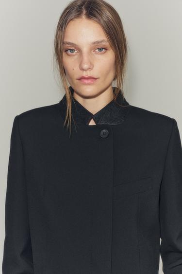 ZW COLLECTION CROPPED BLAZER — Black 1