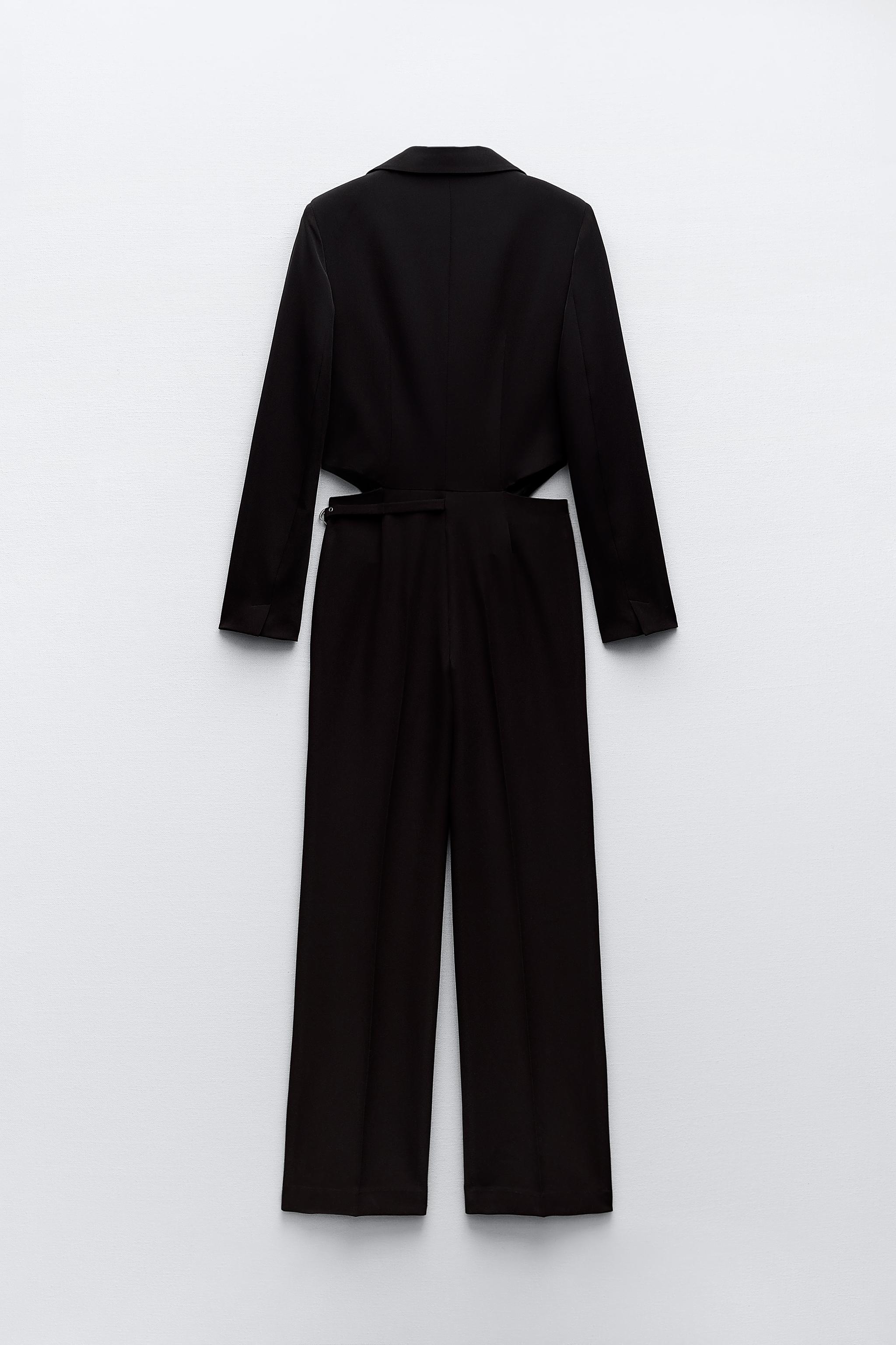 CUT OUT JUMPSUIT BLAZER WITH SIDE BUCKLES - Black
