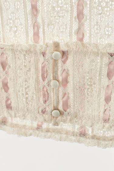 TOP COURT NŒUD BIMATIÈRE - Écru de Zara - Image 5