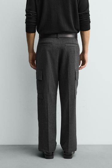 COMFORT STRAIGHT-LEG CARGO TROUSERS - Grey by Zara - Image 2