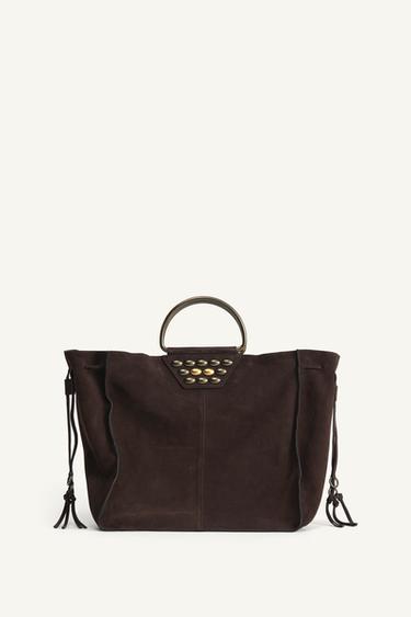 CITY BAG BORCHIE PELLE SCAMOSCIATA LIMITED EDITION - Marrone di Zara