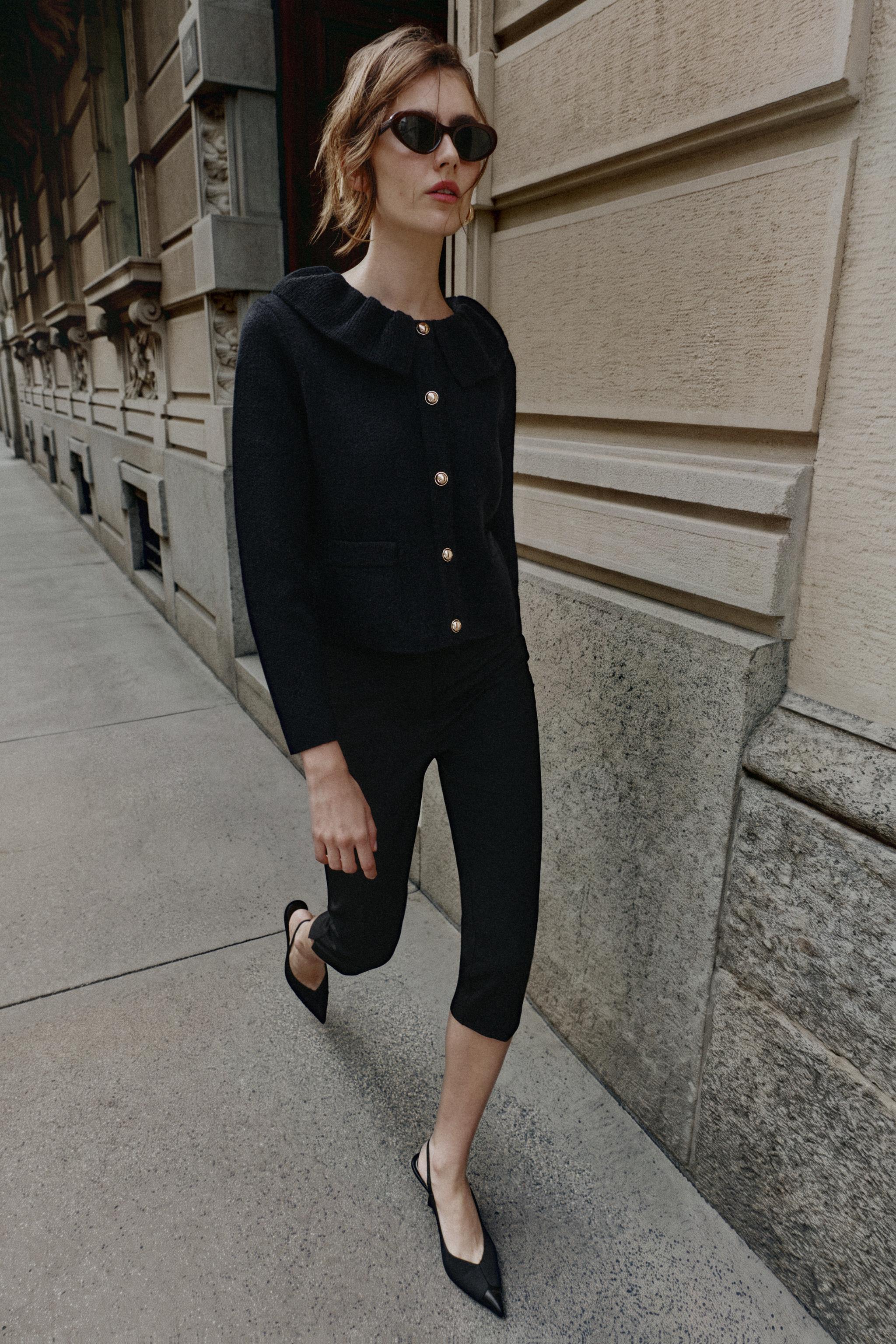 CARDIGAN WITH RUFFLE COLLAR