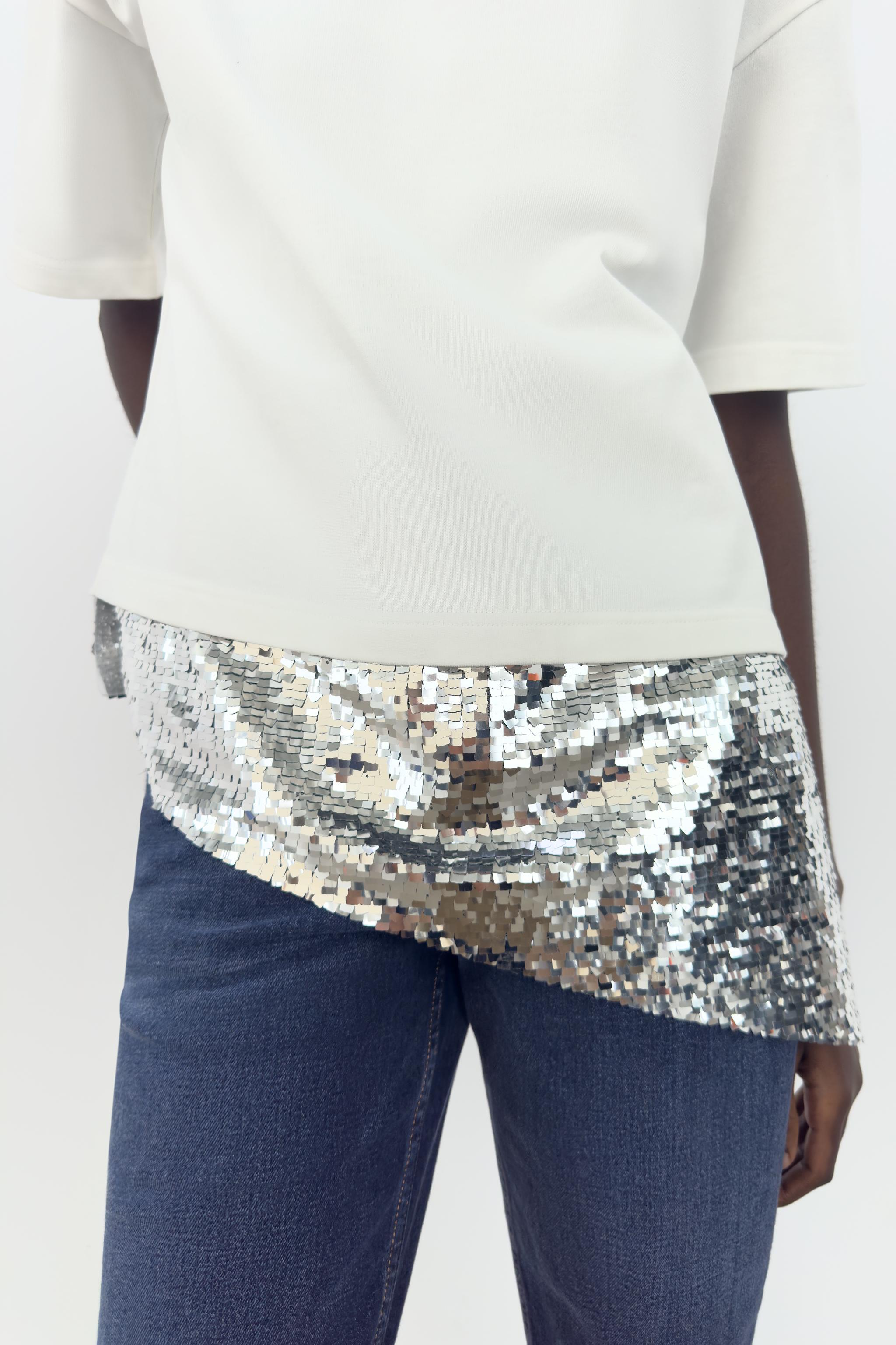 T-SHIRT ASYMÉTRIQUE PAILLETTES