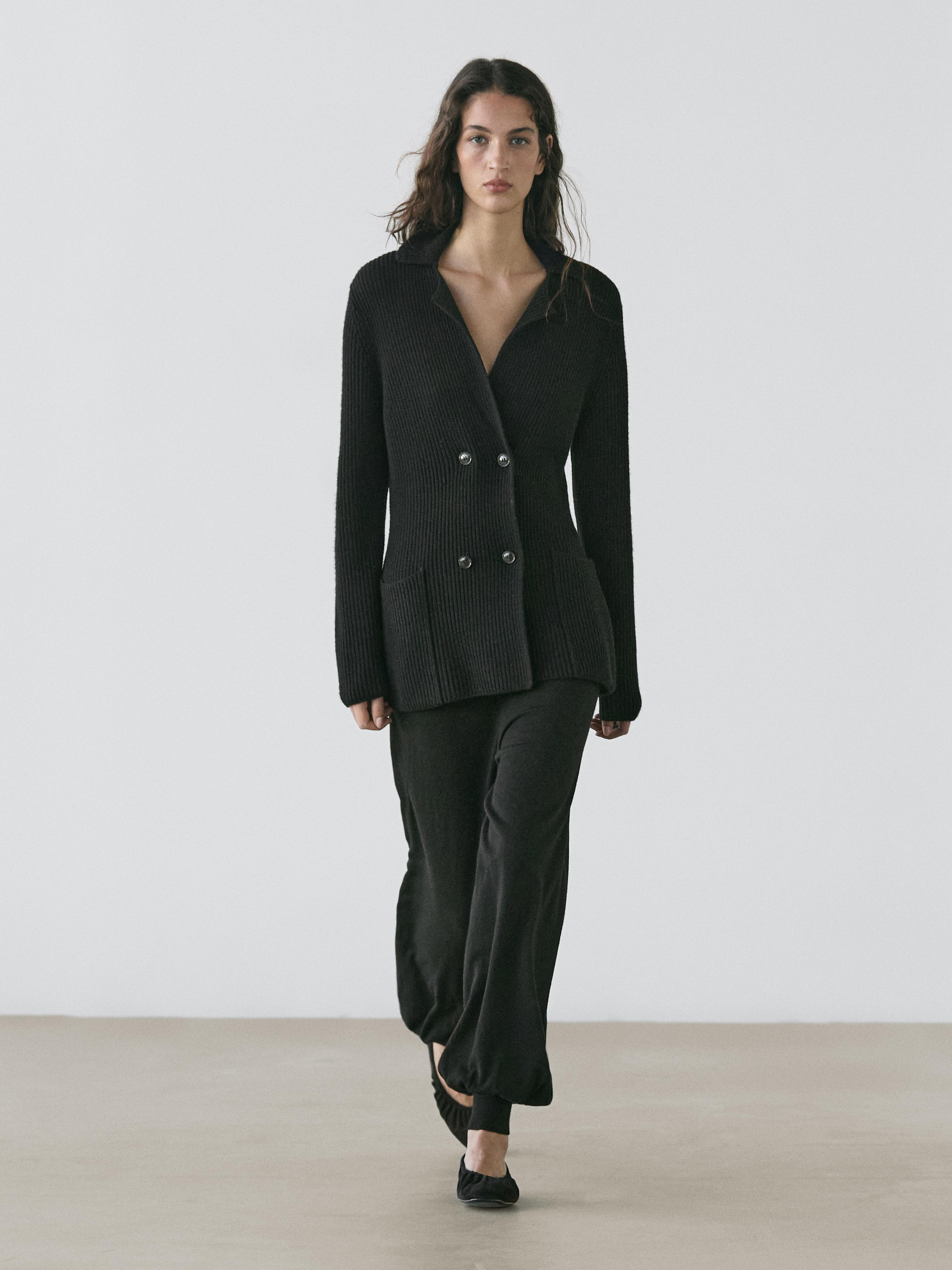 Cardigan double boutonnage en laine