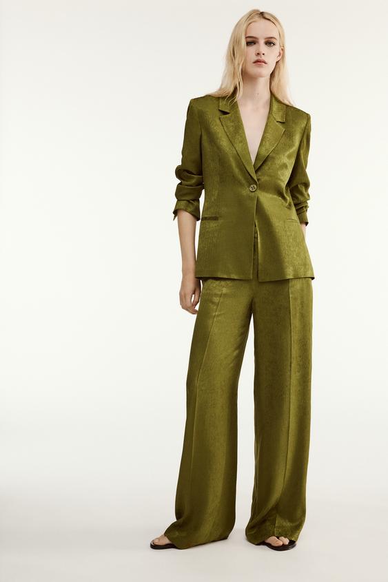 TRAJE BLAZER Y PANTALÓN - Mostaza de Zara - Imagen 0