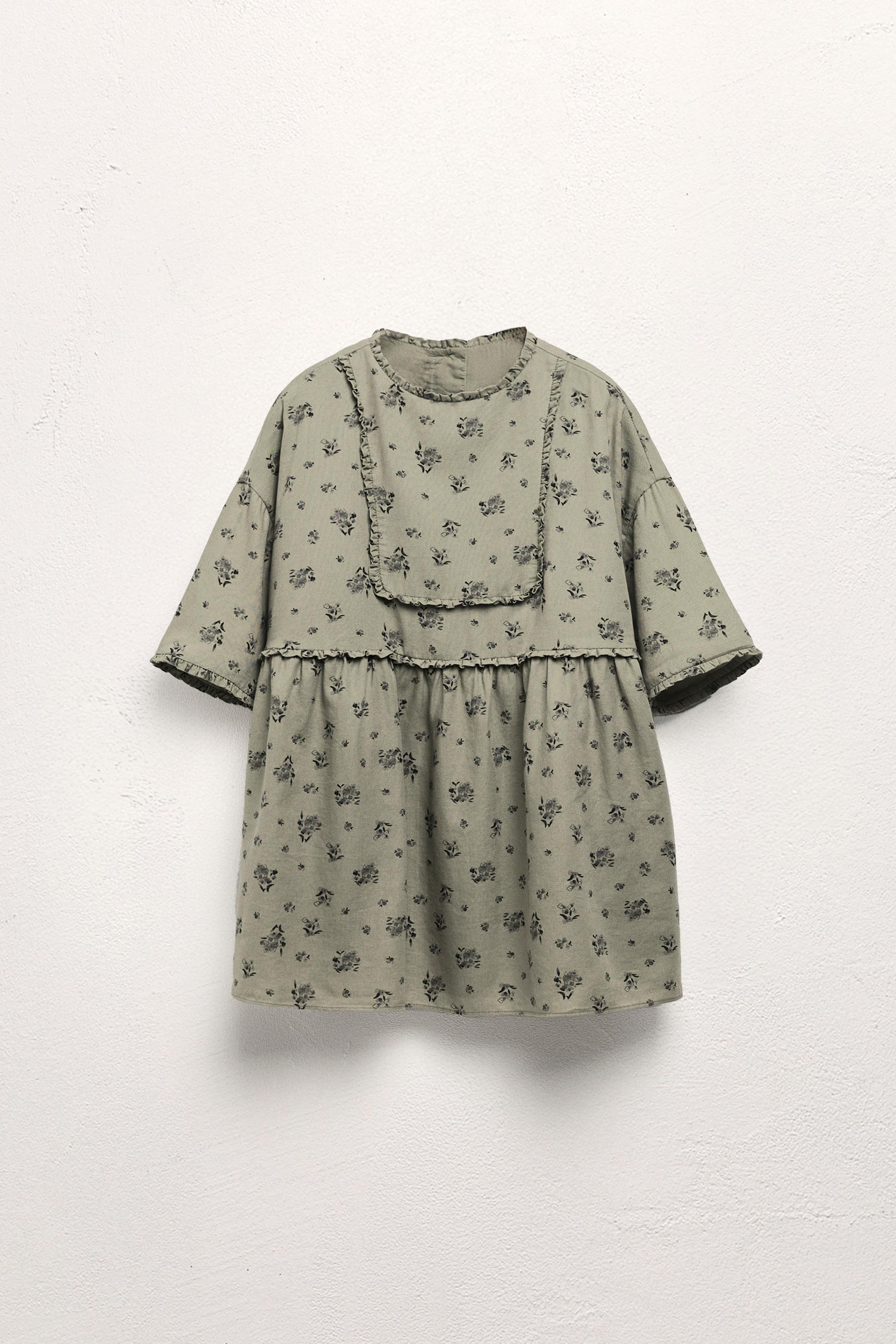 green emerald velvet dress Zara Green White and Purple Floral Dress- Size S – The Saved Collection