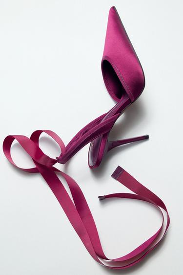 SLINGBACK HEELED SHOES WITH STRAP - Fuchsia by Zara