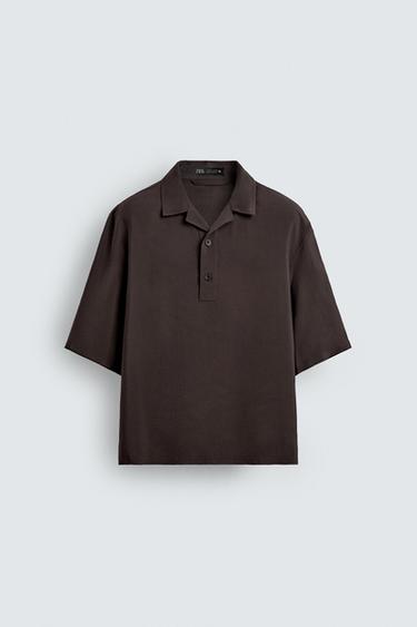 FLOWING POLO SHIRT - Brown by Zara
