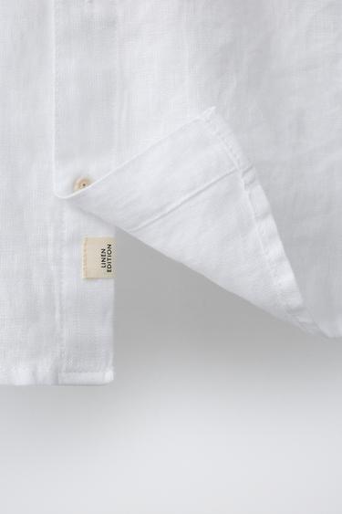 CHEMISE 100 % LIN - Écru de Zara - Image 4