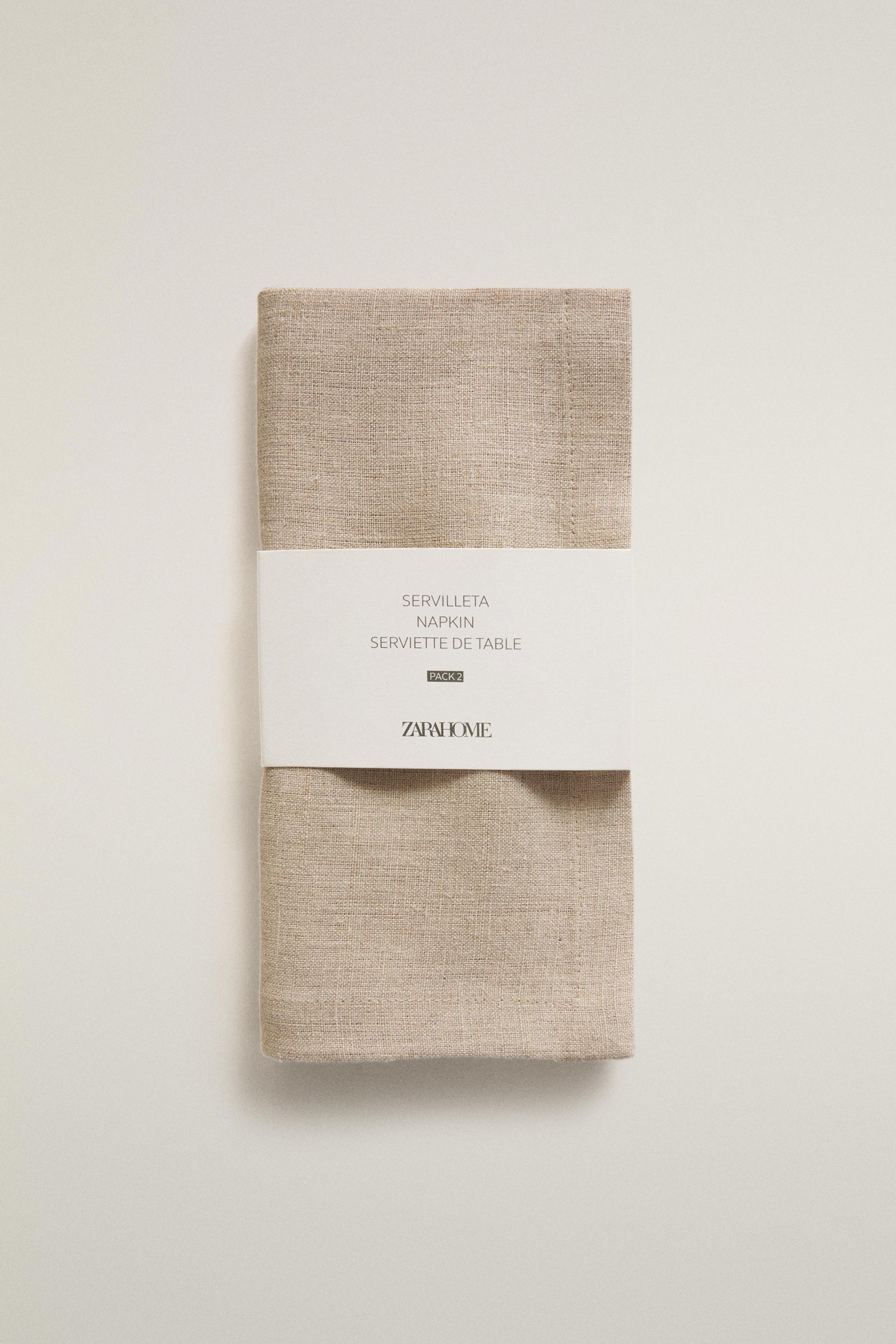 LOT DE SERVIETTES LIN COULEUR UNIE