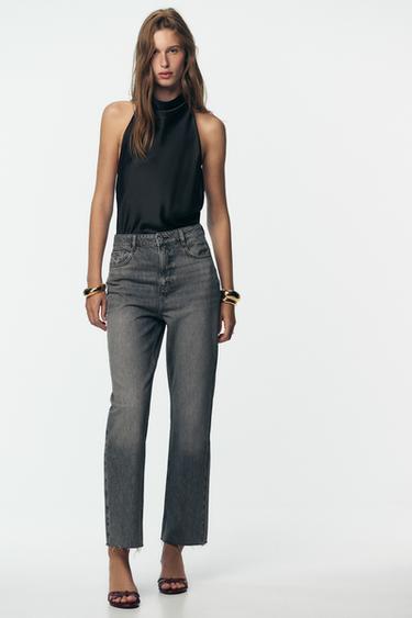 JEANS Z.02 STRAIGHT ANKLE HIGH-WAIST - Grey by Zara