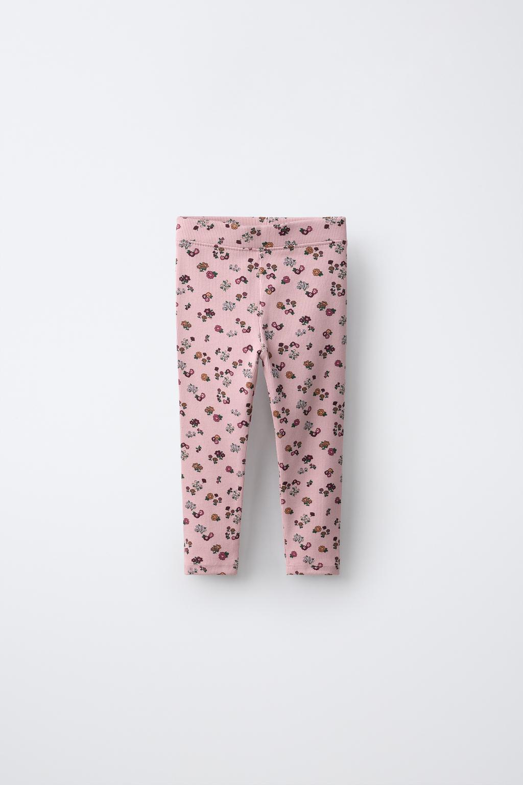 Zara Çiçək çapılı rib leggings